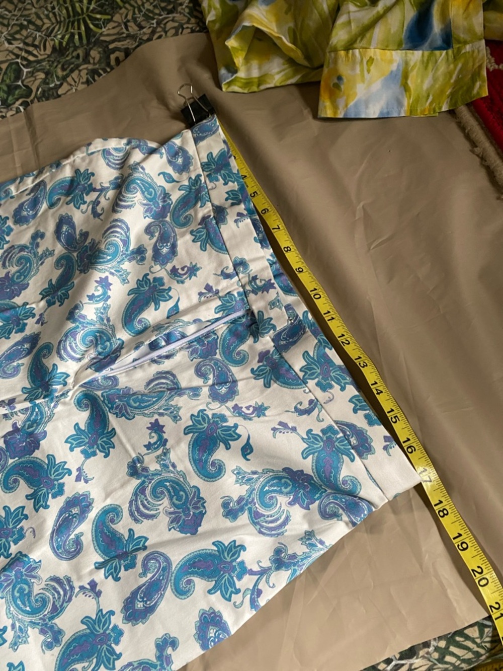 Focus 2000 White Skirt with Teal & Purple Paisley